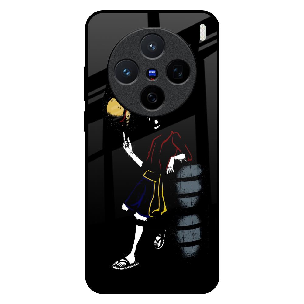 Luffy Line Art Vivo X200 5G Glass Back Cover Online