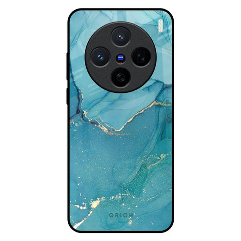 Blue Golden Glitter Vivo X200 5G Glass Back Cover Online