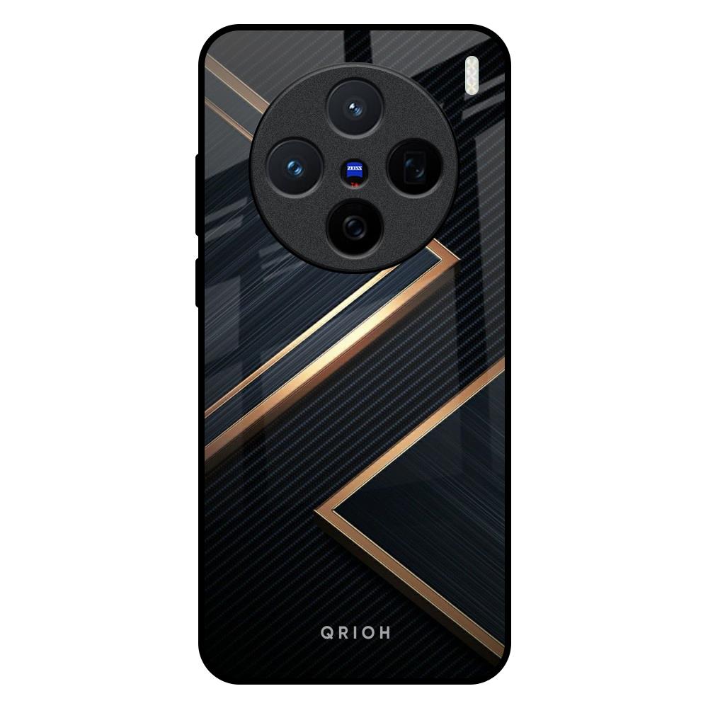 Sleek Golden & Navy Vivo X200 5G Glass Back Cover Online
