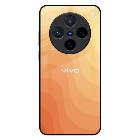 Orange Curve Pattern Vivo X200 5G Glass Back Cover Online