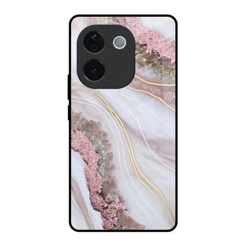 Pink & Gold Gllitter Marble Vivo T3 Pro 5G Glass Back Cover Online