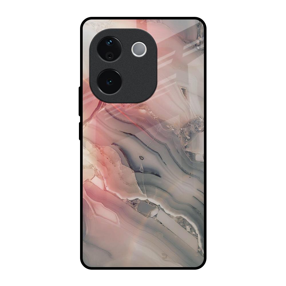 Pink And Grey Marble IQOO Z9s Pro 5G Glass Back Cover Online