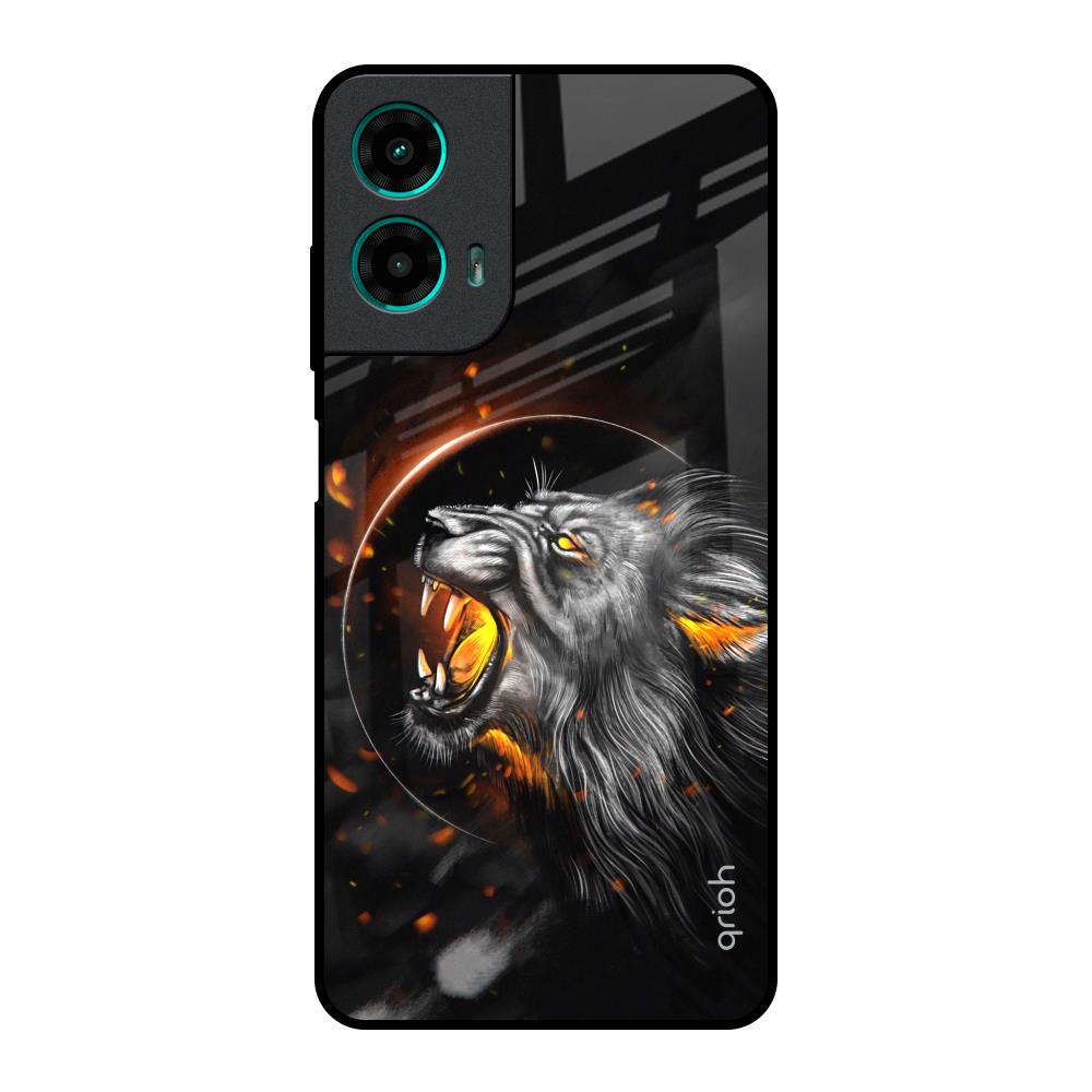 Aggressive Lion Motorola G35 5G Glass Back Cover Online