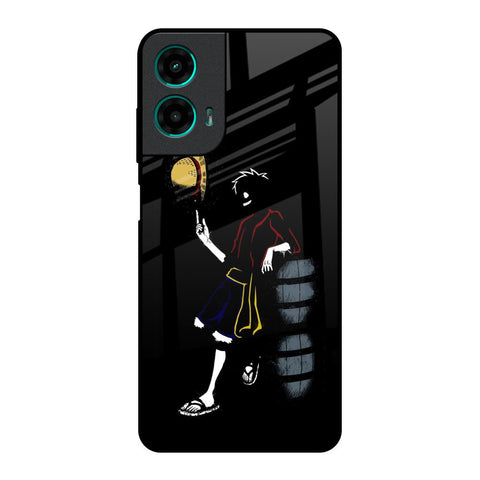 Luffy Line Art Motorola G35 5G Glass Back Cover Online