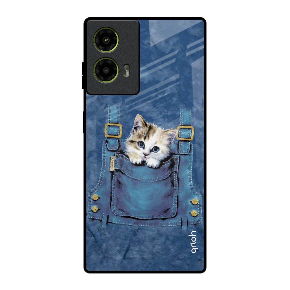 Kitty In Pocket Motorola G85 5G Glass Back Cover Online