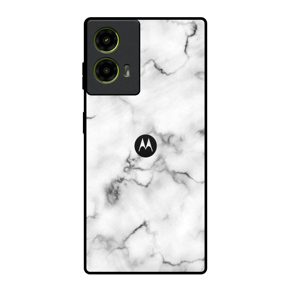 Satin White Marble Motorola G85 5G Glass Back Cover Online