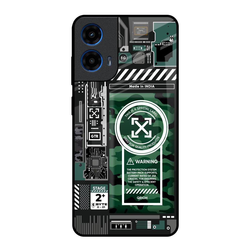 Green Camo Circuit Motorola G45 5G Glass Back Cover Online