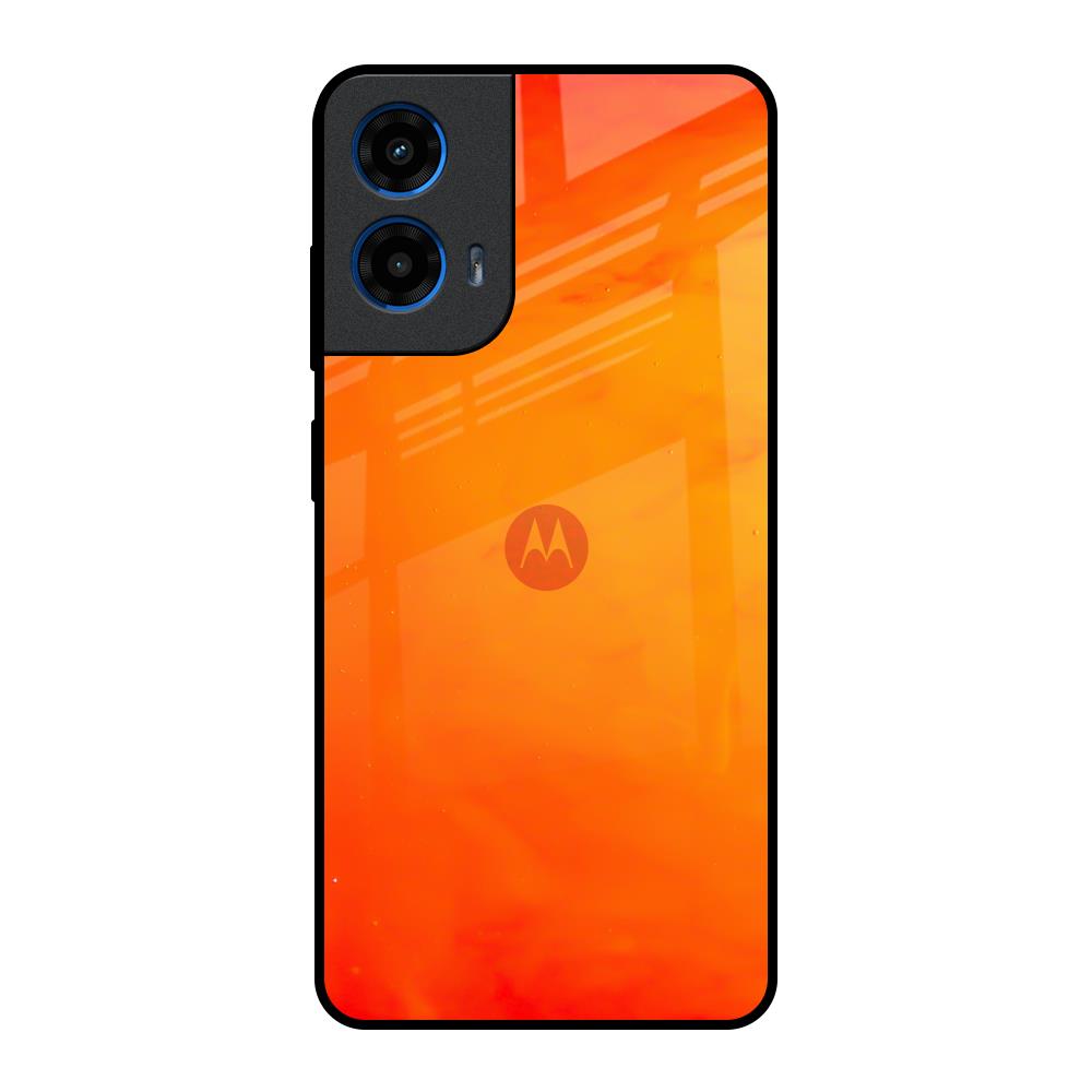Tangy Orange Motorola G45 5G Glass Back Cover Online