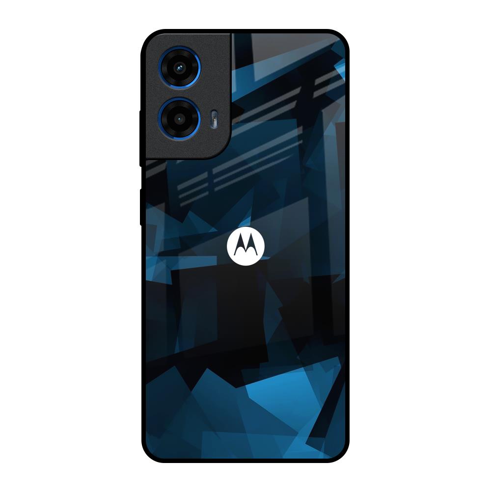 Polygonal Blue Box Motorola G45 5G Glass Back Cover Online