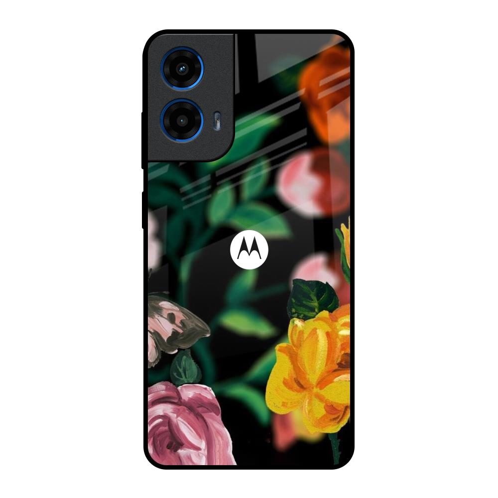 Flowers & Butterfly Motorola G45 5G Glass Back Cover Online