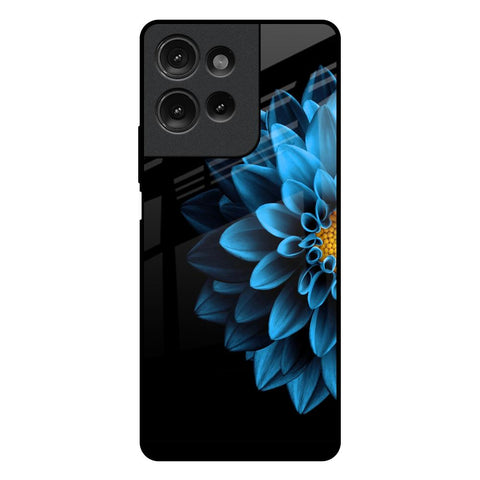 Half Blue Flower Motorola G75 5G Glass Back Cover Online