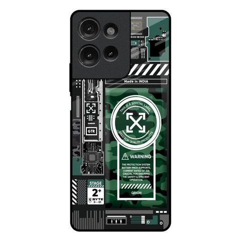 Green Camo Circuit Motorola G75 5G Glass Back Cover Online