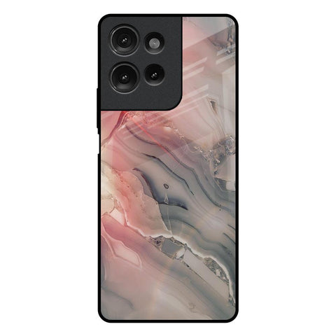 Pink And Grey Marble Motorola G75 5G Glass Back Cover Online