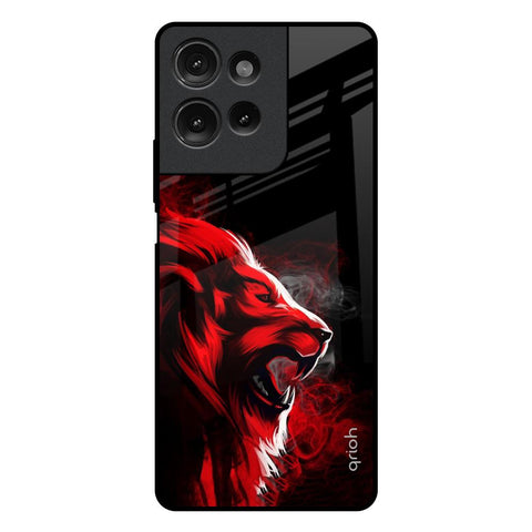 Red Angry Lion Motorola G75 5G Glass Back Cover Online