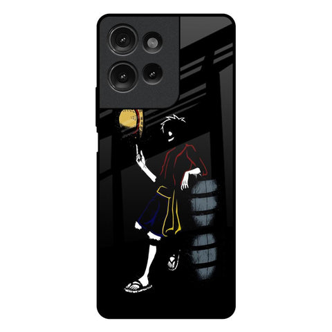 Luffy Line Art Motorola G75 5G Glass Back Cover Online