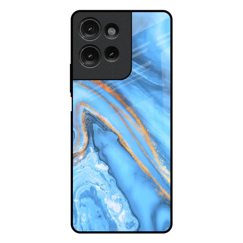 Vibrant Blue Marble Motorola G75 5G Glass Back Cover Online