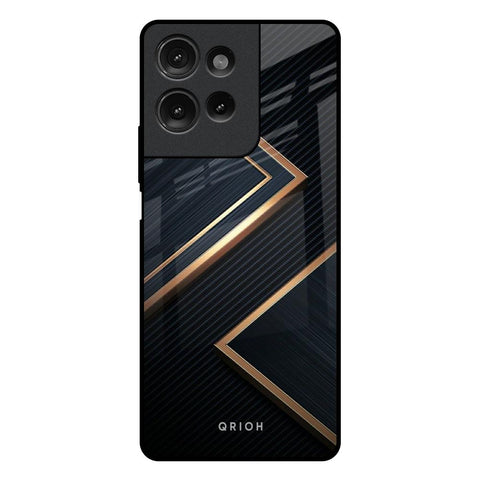 Sleek Golden & Navy Motorola G75 5G Glass Back Cover Online