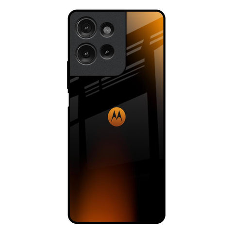 Orange Black Fusion Motorola G75 5G Glass Back Cover Online