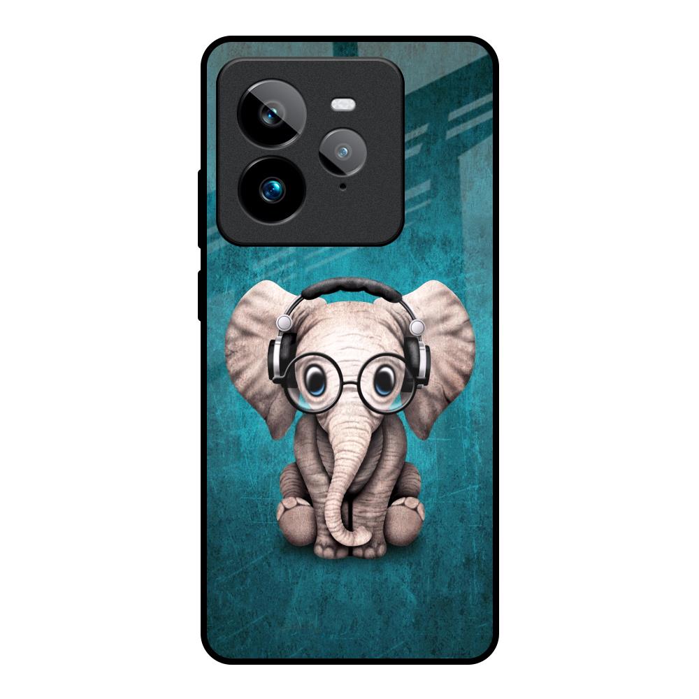Adorable Baby Elephant Realme GT7 Pro Glass Back Cover Online