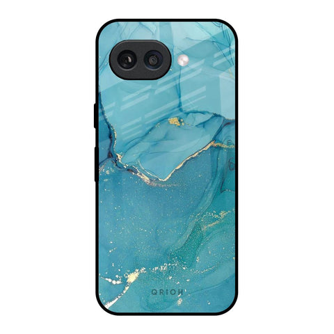 Blue Golden Glitter Google Pixel 9A Glass Back Cover Online