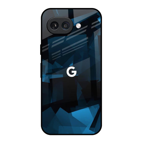 Polygonal Blue Box Google Pixel 9A Glass Back Cover Online