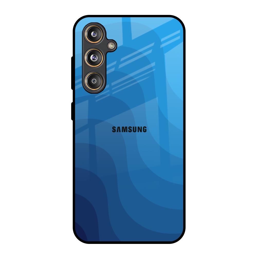 Blue Wave Abstract Samsung Galaxy M55s Glass Back Cover Online