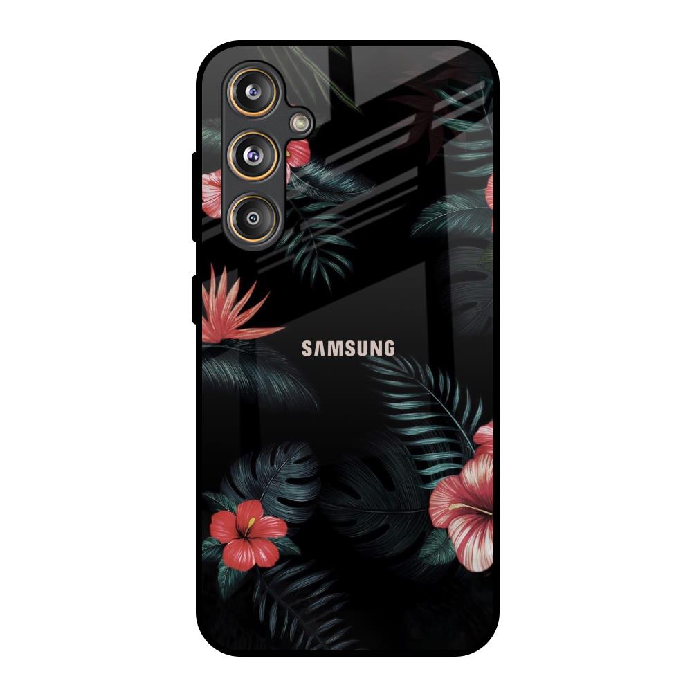 Tropical Art Flower Samsung Galaxy M55s Glass Back Cover Online