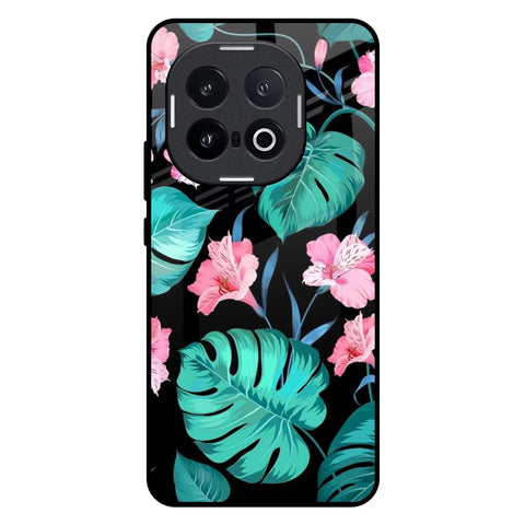 Tropical Leaves & Pink Flowers IQOO 13 5G Glass Back Cover Online