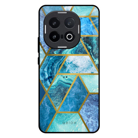 Turquoise Geometrical Marble IQOO 13 5G Glass Back Cover Online
