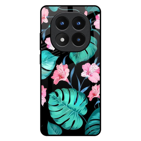 Tropical Leaves & Pink Flowers Redmi Note 14 Pro Plus 5G Glass Back Cover Online