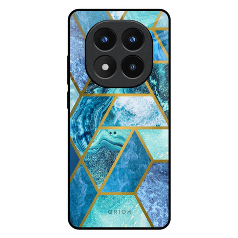 Turquoise Geometrical Marble Redmi Note 14 Pro Plus 5G Glass Back Cover Online