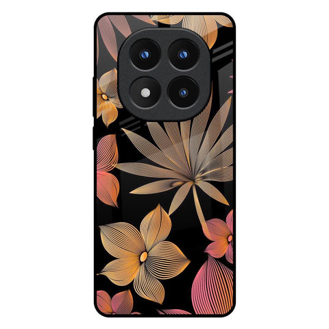 Lines Pattern Flowers Redmi Note 14 Pro Plus 5G Glass Back Cover Online