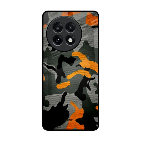 Camouflage Orange OnePlus 13R 5G Glass Back Cover Online