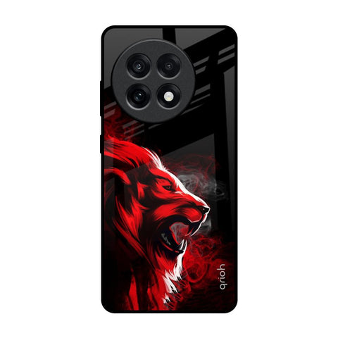 Red Angry Lion OnePlus 13R 5G Glass Back Cover Online