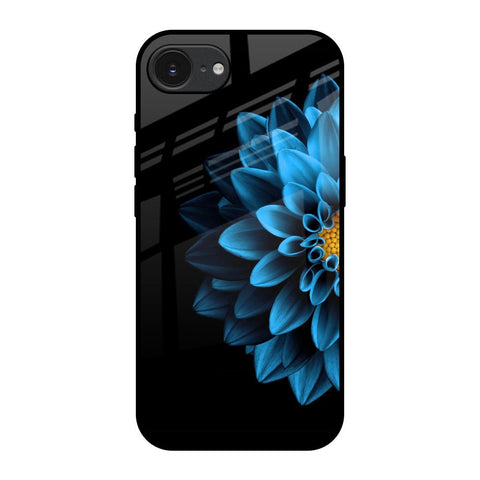 Half Blue Flower Apple iPhone 16e Glass Back Cover Online