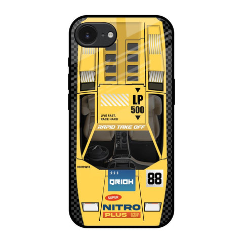 Yellow Racing Car Apple iPhone 16e Glass Back Cover Online