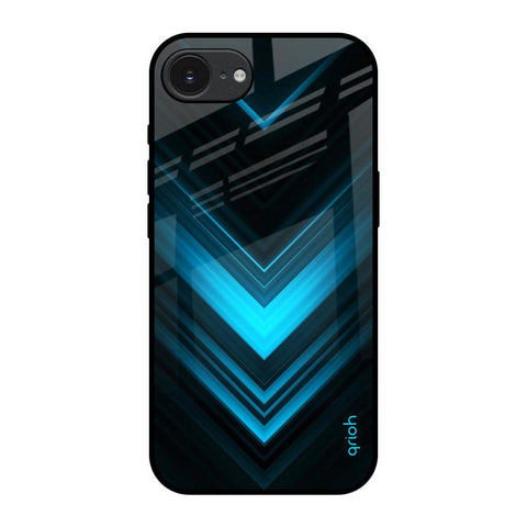 Vertical Blue Arrow Glass Case For Apple iPhone 16e