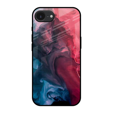 Blue & Red Smoke Apple iPhone 16e Glass Back Cover Online