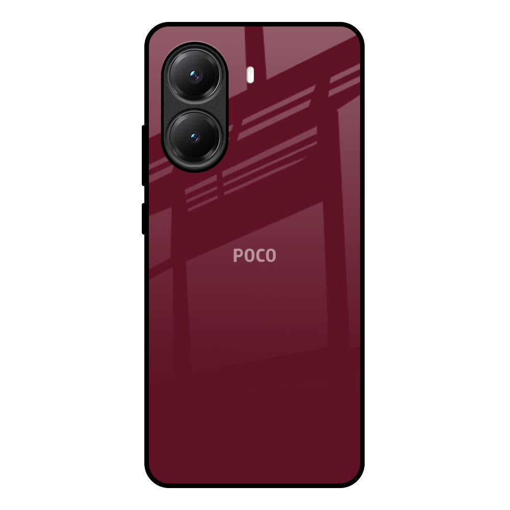 Classic Burgundy Poco X7 Pro 5G Glass Back Cover Online