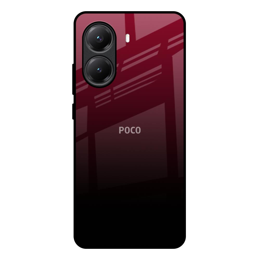 Wine Red Poco X7 Pro 5G Glass Back Cover Online
