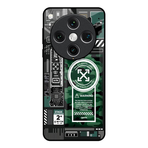 Green Camo Circuit Oppo Find x8 Pro Glass Back Cover Online