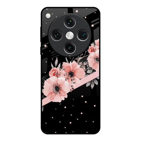 Floral Black Band Oppo Find x8 Pro Glass Back Cover Online
