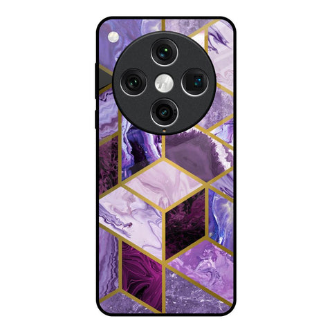Purple Rhombus Marble Oppo Find x8 Pro Glass Back Cover Online