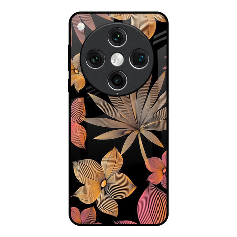 Lines Pattern Flowers Oppo Find x8 Pro Glass Back Cover Online
