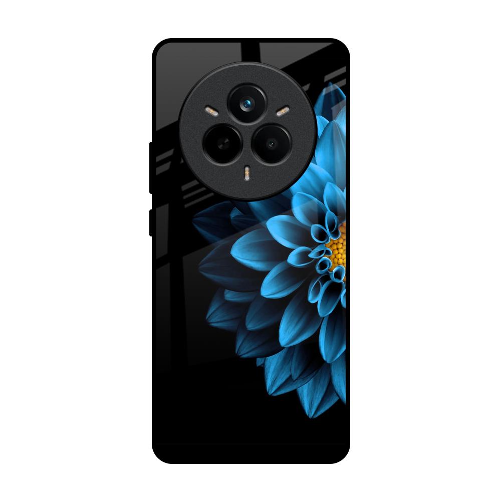 Half Blue Flower Realme 14 Pro 5G Glass Back Cover Online