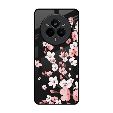 Black Cherry Blossom Realme 14 Pro 5G Glass Back Cover Online