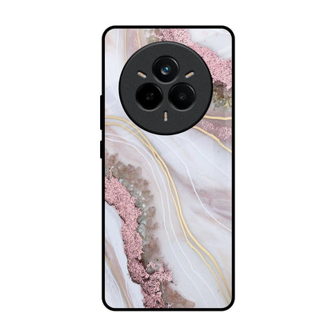 Pink & Gold Gllitter Marble Realme 14 Pro 5G Glass Back Cover Online