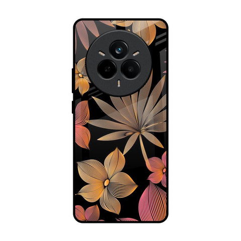 Lines Pattern Flowers Realme 14 Pro 5G Glass Back Cover Online