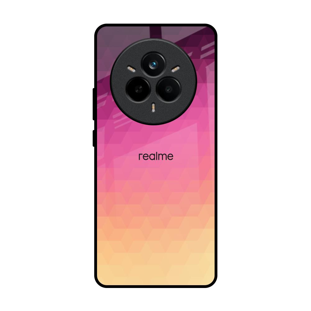 Geometric Pink Diamond Realme 14 Pro 5G Glass Back Cover Online