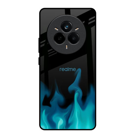 Teal Flames Realme 14 Pro Plus 5G Glass Back Cover Online
